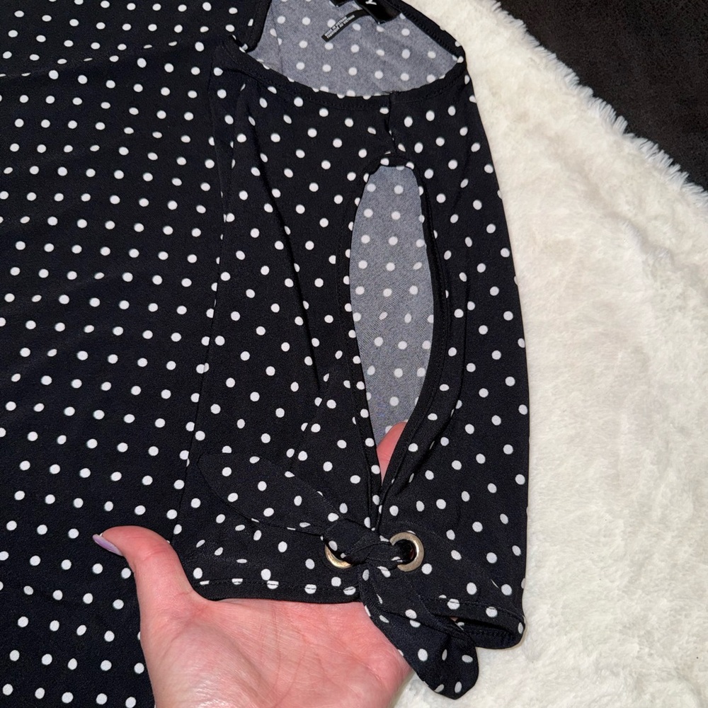 3 x 20$ DKNY Black & White Polka Dot Strapless Top Size M - Picture 5 of 6